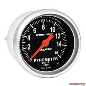 AutoMeter GAUGE; PYROMETER (EGT); 2 1/16in.; 1600deg.F; DIGITAL STEPPER MOTOR; SPORT-COMP - Image 1
