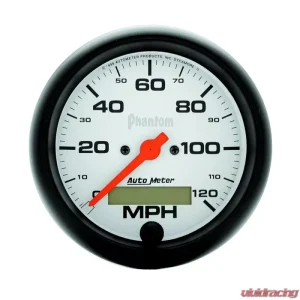 AutoMeter GAUGE; SPEEDO; 3 3/8in.; 120MPH; ELEC. PROGRAM W/LCD ODO; PHANTOM - Image 1