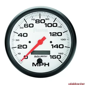 AutoMeter GAUGE; SPEEDO; 5in.; 160MPH; ELEC. PROGRAM W/LCD ODO; PHANTOM - Image 1