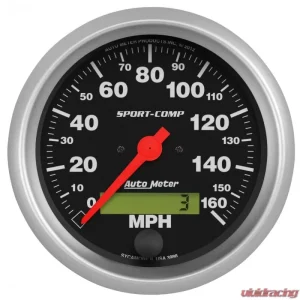 AutoMeter GAUGE; SPEEDO; 3 3/8in.; 160MPH; ELEC. PROGRAM W/LCD ODO; SPORT-COMP - Image 1