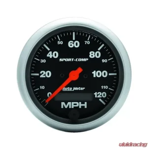 AutoMeter GAUGE; SPEEDO; 3 3/8in.; 120MPH; ELEC. PROGRAM W/LCD ODO; SPORT-COMP - Image 1