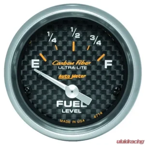 AutoMeter GAUGE; FUEL LEVEL; 2 1/16in.; 0OE TO 90OF; ELEC; CARBON FIBER - Image 1
