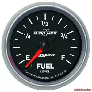 AutoMeter GAUGE; FUEL LEVEL; 2 1/16in.; 0-280O PROGRAMMABLE; SPORT-COMP II - Image 1