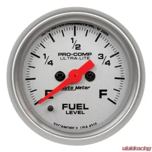 AutoMeter GAUGE; FUEL LEVEL; 2 1/16in.; 0-280O PROGRAMMABLE; ULTRA-LITE - Image 1