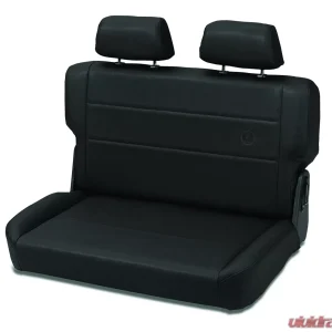 Bestop All Vinyl Black Denim Trailmax II Fold-N-Tumble Rear Bench Seat Jeep CJ-5 | CJ-7 | Wrangler YJ 1955-1995 - Image 1