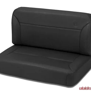 Bestop All Vinyl Black Denim Trailmax II Fixed-Back Rear Bench Seat Jeep CJ-5 | CJ-7 | Wrangler YJ 1955-1995 - Image 1