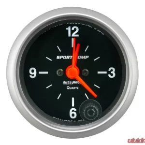 AutoMeter GAUGE; CLOCK; 2 1/16in.; 12HR; ANALOG; SPORT-COMP - Image 1