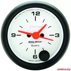 AutoMeter GAUGE; CLOCK; 2 1/16in.; 12HR; ANALOG; PHANTOM - Image 1