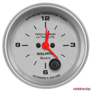 AutoMeter GAUGE; CLOCK; 2 5/8in.; 12HR; ANALOG; ULTRA-LITE - Image 1