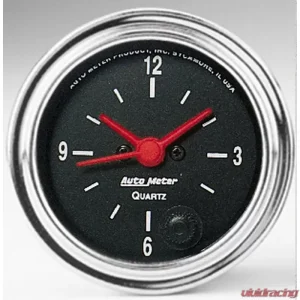 AutoMeter GAUGE; CLOCK; 2 1/16in.; 12HR; ANALOG; TRADITIONAL CHROME - Image 1