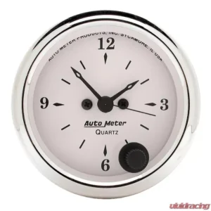 AutoMeter GAUGE; CLOCK; 2 1/16in.; 12HR; ANALOG; OLD TYME WHITE - Image 1