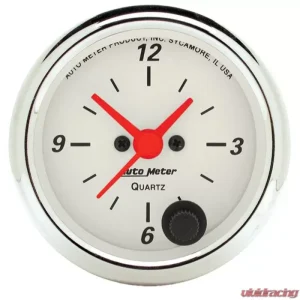 AutoMeter GAUGE; CLOCK; 2 1/16in.; 12HR; ANALOG; ARCTIC WHITE - Image 1