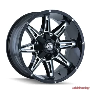 Mayhem Rampage 8090 Gloss Black Milled 20X10 6X135/6X139.7 -25MM 106MM Wheel - Image 1