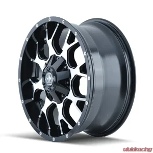 Mayhem Warrior 8015 Gloss Black Machined 17X9 6X135/6X139.7 18MM 106MM Wheel - Image 2