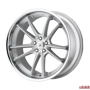 Asanti Black ABL-23 Sigma Wheel 22x10.5 5x5x112 +35mm Brushed Silver Chrome Lip - Image 1