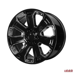 OE Creations PR113 Wheel 22x9 6x6x139.7 +24mm Gloss Black w/Chrome Accents - Image 1