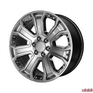 OE Creations PR113 Wheel 22x9 6x6x139.7 +24mm Hyper Silver Dark w/Chrome Accents - Image 1