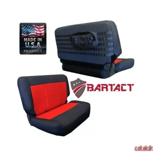 Bartact Black/Black Tactical Series Rear Bench Seat Covers Jeep Wrangler TJ 1997-2002 - Image 1