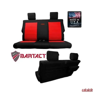 Bartact Black/Red Tactical Series Rear Bench Seat Covers Jeep Wrangler JK 2 DR 2013-2018 - Image 1