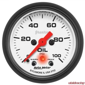 AutoMeter GAUGE; OIL PRESS; 2 1/16in.; 100PSI; DIGITAL STEPPER MOTOR W/PK/WRN; PHANTOM - Image 1