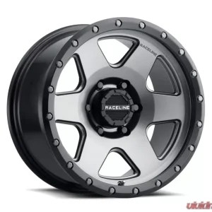 Raceline 946G Boost Gunmetal w/ Black Lip Wheel 18X8 5X110 35mm - Image 1