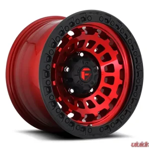 FUEL D632 Zephyr Candy Red w/ Matte Black Ring Cast Wheel 17x9 5x127 | 5x5 -12mm - Image 2