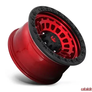 FUEL D632 Zephyr Candy Red w/ Matte Black Ring Cast Wheel 17x9 5x127 | 5x5 -12mm - Image 3