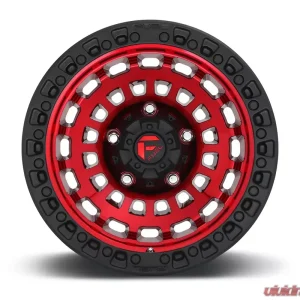 FUEL D632 Zephyr Candy Red w/ Matte Black Ring Cast Wheel 17x9 5x127 | 5x5 01mm - Image 1