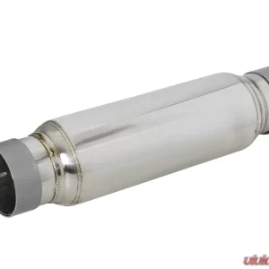 aFe Power Mach Force-Xp Stainless Resonator 3 IN Inlet/Outlet x 4 IN Dia. x 12 IN Body x 16 IN OAL - Image 1