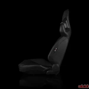 Braum Racing Alpha X Series Sport Seats (Pair) - Black Leatherette - Low Base Version - Image 3