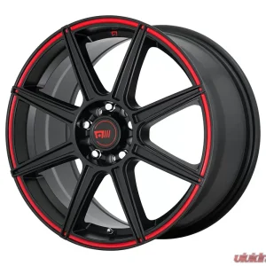 Motegi MR142 CS8 Wheel 17x7 5x5x112/5x114.3 +40mm Satin Black w/Red Stripe - Image 1
