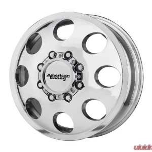 American Racing AR204 Baja Dually 17x6 8x8x165.1 +111mm Polished - Front Wheel - Image 1