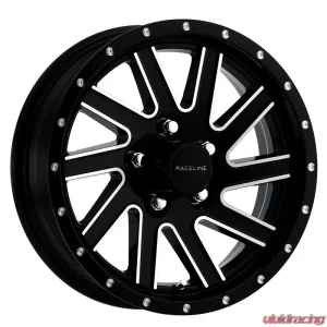 Raceline Twisted Trailer 15x5 5x114.3 0mm Black wMachined Spokes - Image 1