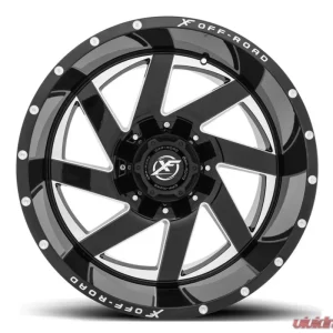 XF Off-Road XF-205 Wheel 20x12 5x127|5x139.7 -44mm Gloss Black w/ Milled Window - Image 1