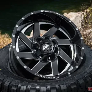 XF Off-Road XF-205 Wheel 22x12 5x127|5x139.7 -44mm Gloss Black w/ Milled Window - Image 4