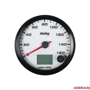 3-3/8 HOLLEY 160 GPS SPEEDO-WHT - Image 1