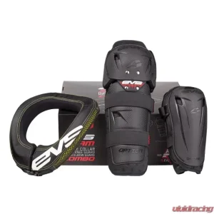 EVS Black Adult Slam Combo Protection Package (elbow | knee | collar) One Size - Image 1