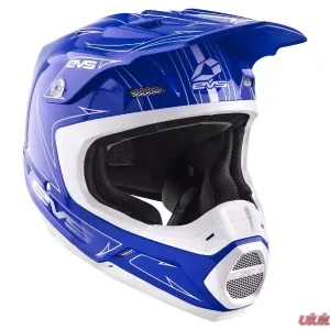 EVS Blue/White T5 Pinner Helmet Medium - Image 4