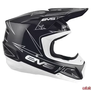 EVS Matte Black/White T5 Pinner Helmet XS - Image 1