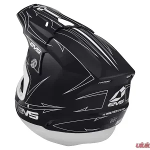 EVS Matte Black/White T5 Pinner Helmet XS - Image 2