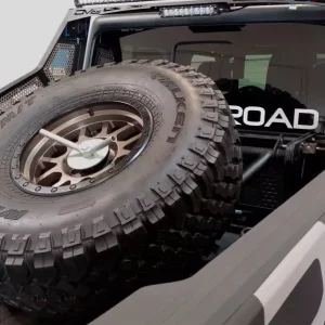 DV8 Off-Road In Bed Adjustable Tire Carrier with Shocks for 2019+ Jeep Gladiator - Image 3