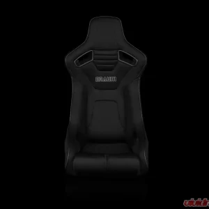 Braum Racing Elite-R Series Fixed Back Bucket Seat (Each) - Black Cloth w/ Black Trim - Image 2