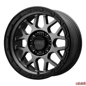 KMC Grenade Off-Road Wheel 20x9 5X5 18mm Matte Grey w/Matte Black Lip - Image 1