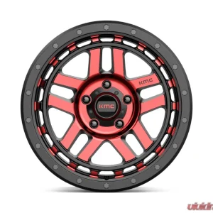 KMC KM540 Recon Wheel 17x9 5x127 | 5x5 -12mm Gloss Black Machined w/ Red Tint - Image 3
