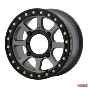 KMC ATV Addict 2 Beadlock Wheel 14x7 4X156 38mm Satin Grey - Image 1