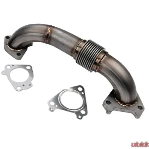 WCFab 2001-2016 Duramax 2 Inch Stainless Passenger Side Up Pipe w/ GasketsTwin Turbo Only - Image 1