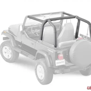 MasterTop Jeep YJ Sport Bar Covers For 1992-1995 Jeep Wrangler YJ Black Denim - Image 1