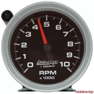 AutoMeter GAUGE; TACH; 3 3/4in.; 10K RPM; PEDESTAL W/EXT SHIFT LIGHT; BLK DIAL BLK CASE; A - Image 1