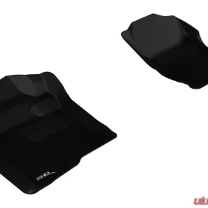 3D MAXpider 2007-2013 Chevrolet Silverado Extended/Crew Cab Kagu 1st Row Floormat - Black - Image 1