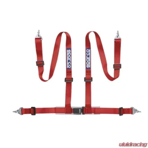 Sparco 2-Inch Tuner 4-Point Snap-In Harness Red - Image 2